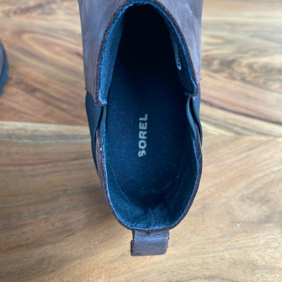 SOREL Emilie Brown Leather Waterproof Boots Booties Women’s Size 9.5 - Picture 10 of 12